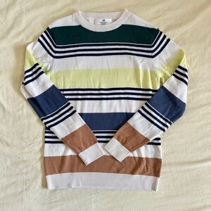 Kids lightweight cotton multicolor striped sweater